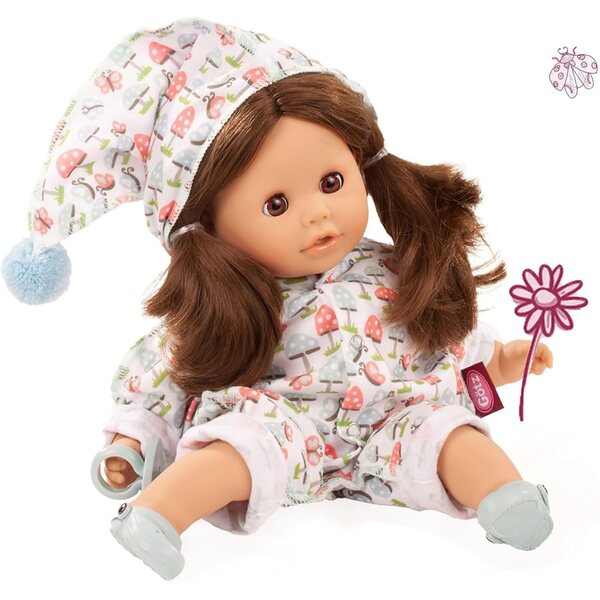 Götz Aquini 33 cm – Babypuppe aus Stoff mit braunen Haaren und braunen Augen