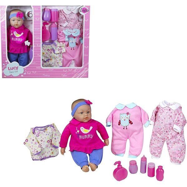 Lissi 38 cm große Puppe mit zusätzlicher Kleidung und echten Geräuschen für Rollenspiele