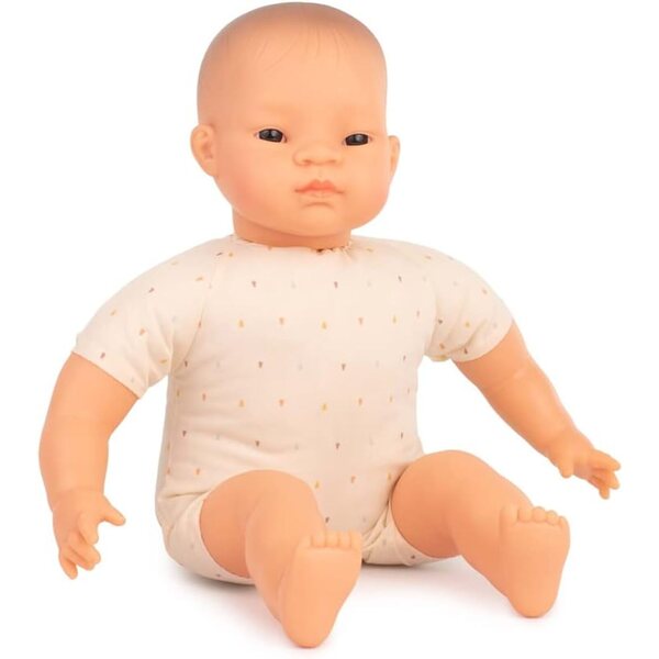 Lalka Miniland Soft Body 40 cm Azjatka - bezpieczna zabawka edukacyjna