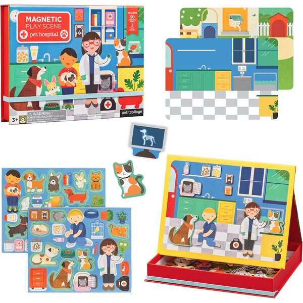 Petit Collage Mag Play Scene Veterinary Hospital Magnetspiel für Kinder