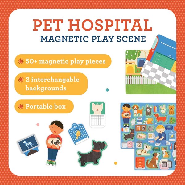 Petit Collage Mag Play Scene Veterinary Hospital Magnetspiel für Kinder