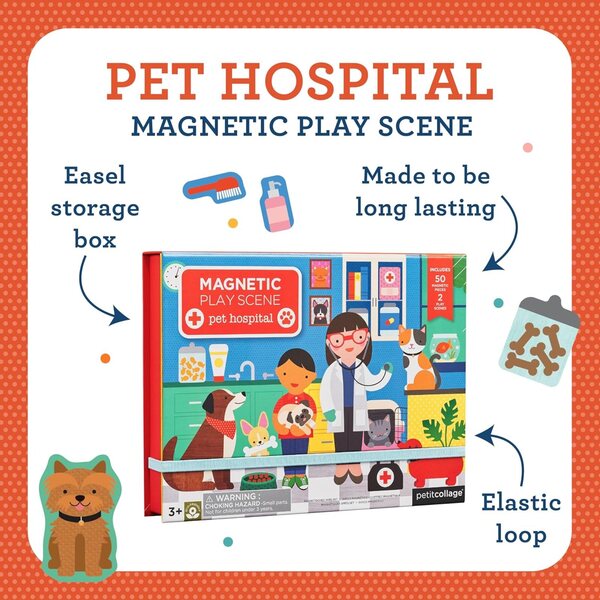 Petit Collage Mag Play Scene Veterinary Hospital Magnetspiel für Kinder