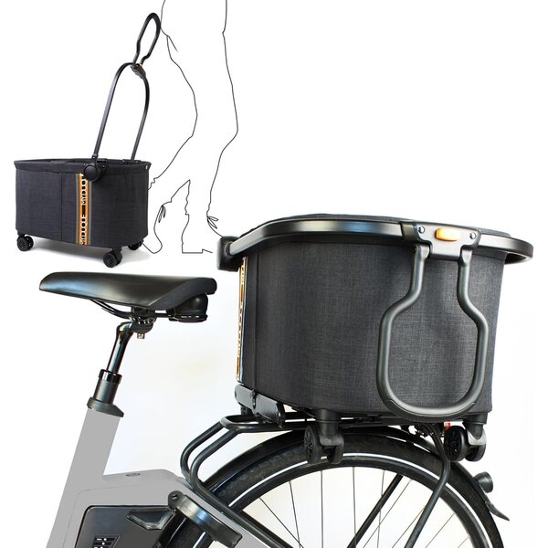 Multi 2-in-1 faltbarer Fahrradkorb mit Rädern und einfacher Befestigung für Gepäckträger
