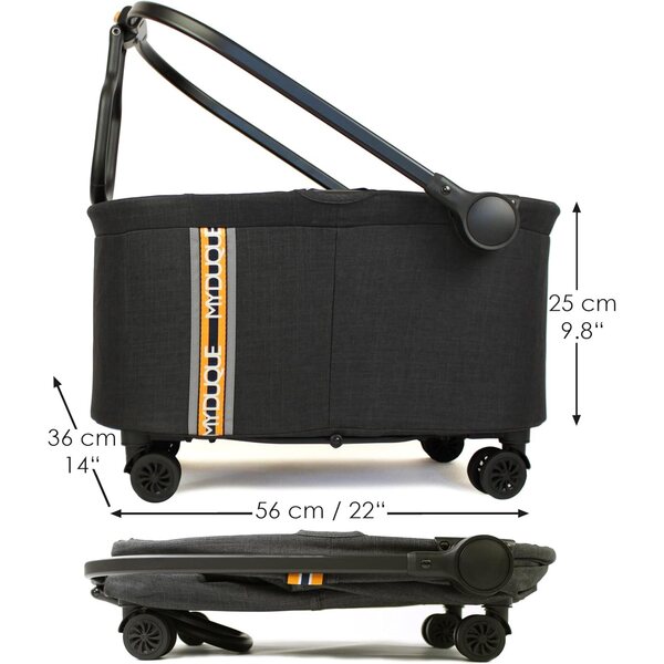 Multi 2-in-1 faltbarer Fahrradkorb mit Rädern und einfacher Befestigung für Gepäckträger