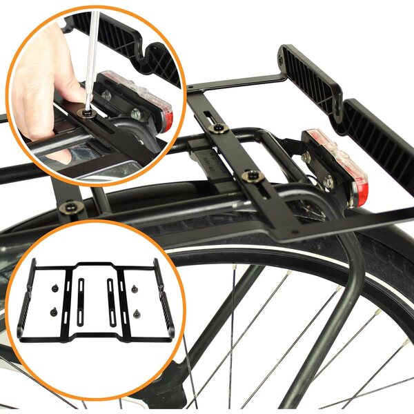 Multi 2-in-1 faltbarer Fahrradkorb mit Rädern und einfacher Befestigung für Gepäckträger