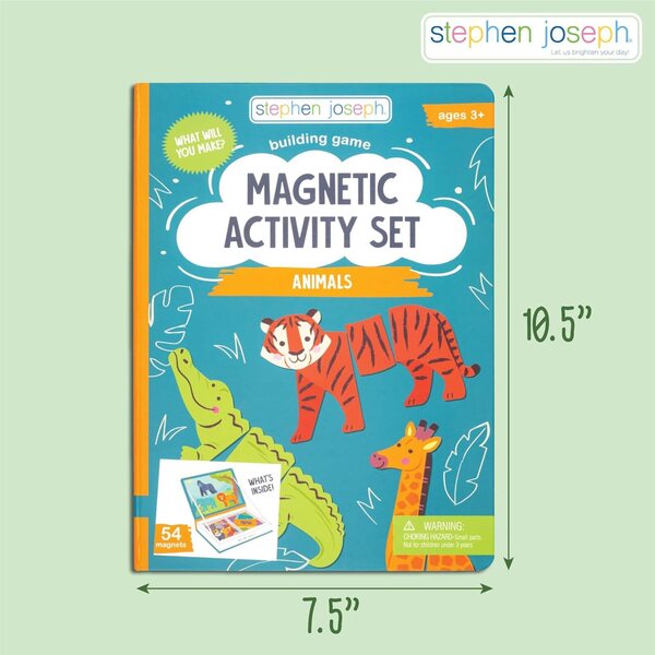 Stephen Joseph Magnetisches Aktivitätsset für Kinder, 50 Magnete und 10 Doppelkarten, Spaß ohne Bildschirm