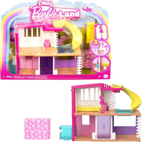 Mini BarbieLand Puppenhaus mit Aufzug, Pool und Zubehör