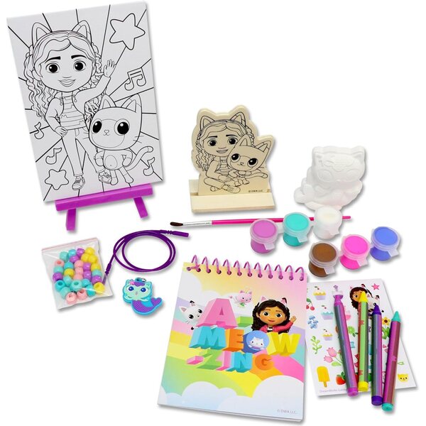 Gabby's Dollhouse 5-i-1 kreativt kit för barn med färger, stämplar och klistermärken