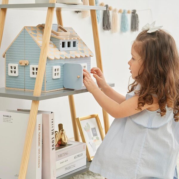 Olivia's Little World houten poppenhuis met 12 accessoires en 4 beeldjes