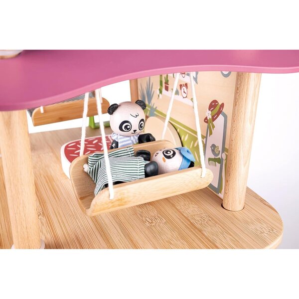 Bambus-Puppenhaus mit Hape-Panda – Lernspiel für Kinder ab 3 Jahren