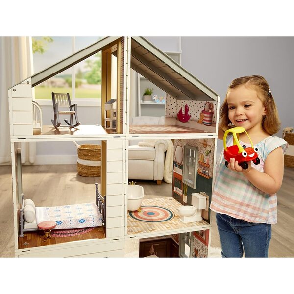 Little Tikes Puppenhaus aus Massivholz mit 14 Zubehörteilen und modularem Design