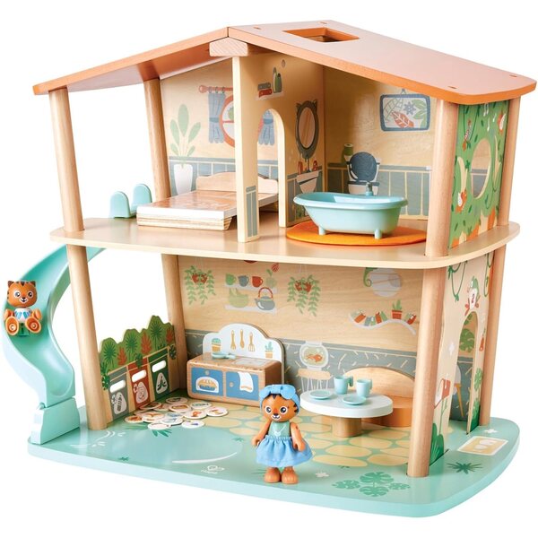 Domek dla lalek Hape Tigers Jungle House z ekologicznego drewna dla dzieci w wieku 3+