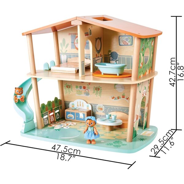 Hape Tigers Jungle House Puppenhaus aus umweltfreundlichem Holz für Kinder ab 3 Jahren