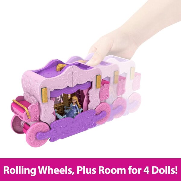 Mattel Disney Princess Kutsche, umwandelbar in ein Schloss mit Aurora und Zubehör