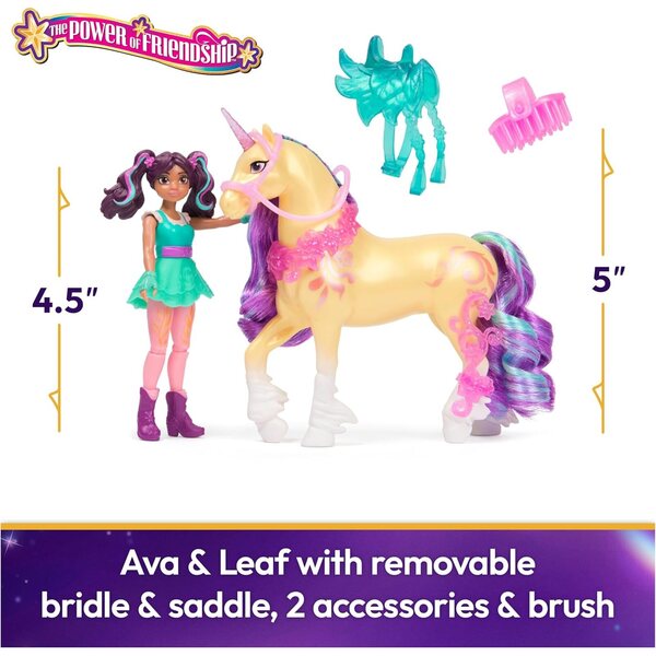 Unicorn Academy Ava & Leaf : Ensemble poupée et licorne avec accessoires magiques pour les enfants de 4 ans et plus