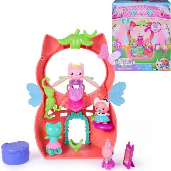 Gabby's Dollhouse Fairylandia mängukomplekt Kitty Fairy 12 tüki ja Flutter-riffic rõngaga