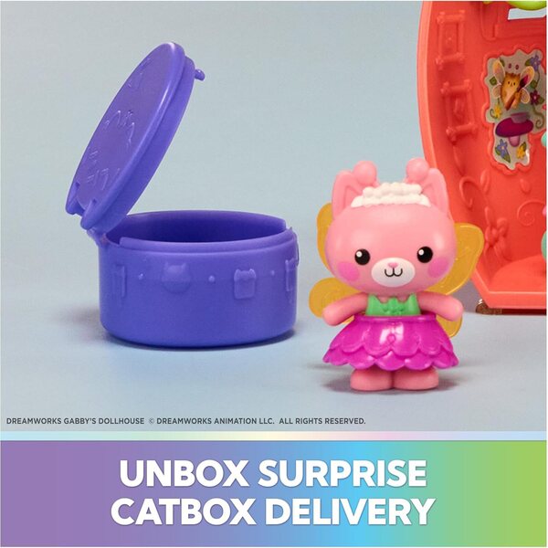 Casa de păpuși a lui Gabby Fairylandia Set de joacă Kitty Fairy cu 12 piese și inel Flutter-riffic