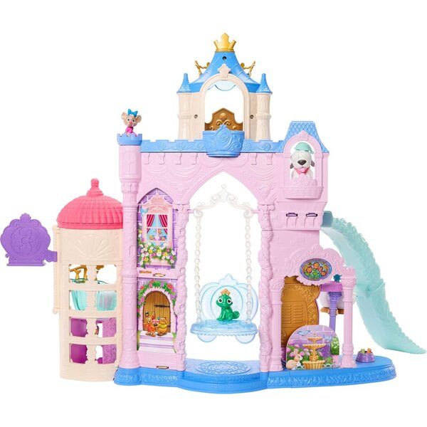 Castello Disney Princess Pet Palace con 7 aree gioco, 3 amici animali e 17 accessori