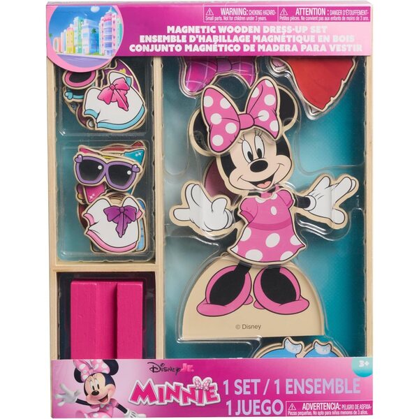 Ensemble robe magnétique en bois Minnie Mouse pour jeux de mode enfant