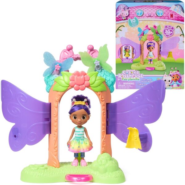 Casa de păpuși a lui Gabby, set de joacă transformabil Fairylandia, cu accesorii pentru păpuși și magie