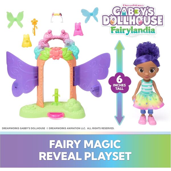 Gabby's Dollhouse Fairylandia Verwandelbares Spielset mit Puppen- und Zauberzubehör