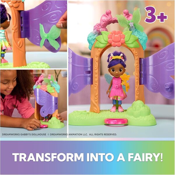 Gabby's Dollhouse Fairylandia Verwandelbares Spielset mit Puppen- und Zauberzubehör