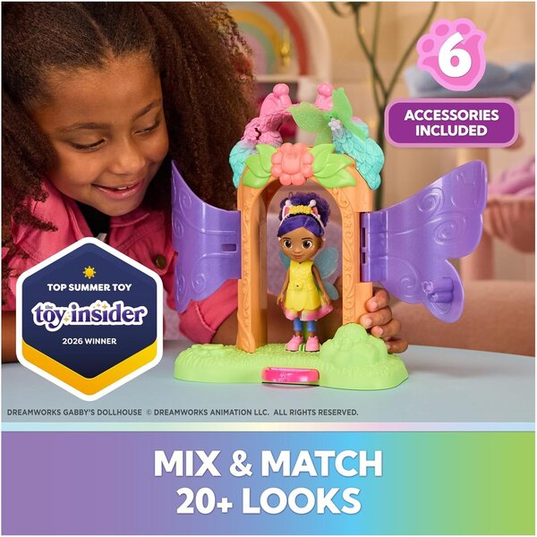 Gabby's Dollhouse Fairylandia Verwandelbares Spielset mit Puppen- und Zauberzubehör