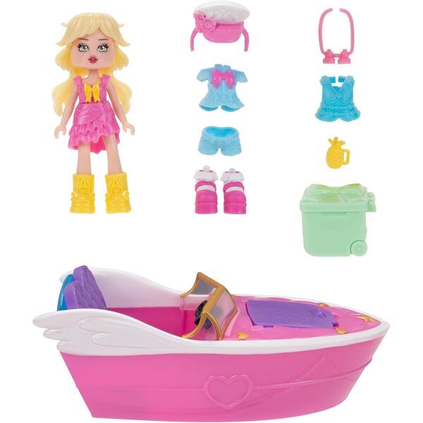 Bateau Royale High Royale avec Barbie 3 pouces et 9 tenues Mix & Match + Article numérique Roblox