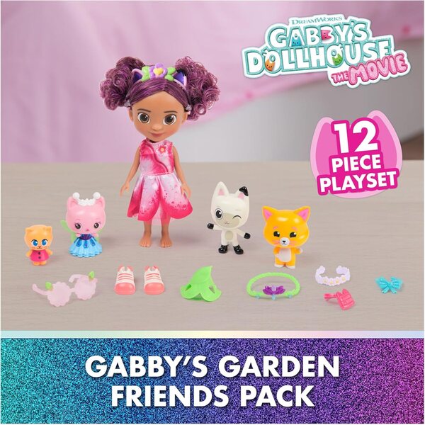 Gabby's Dollhouse: The Movie - Set Gioco Gabby's Garden Friends con 6-Inch Gabby e Amici Gatti