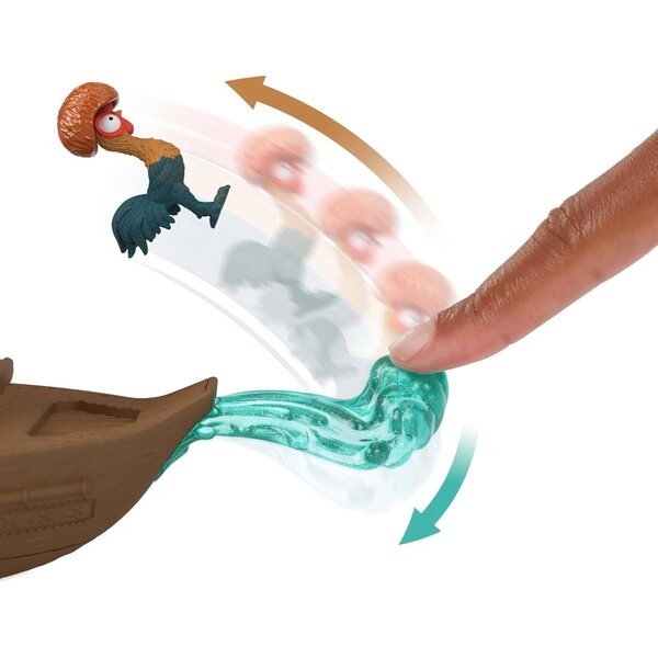 Mattel Disney Moana Set aus kleiner Puppe und schwimmendem Boot mit Heihei und Zubehör