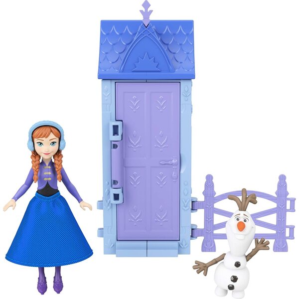 Mattel Disney Frozen Spielset Anna oder Elsa mit 5 Überraschungen und Arendelle Village Zubehör