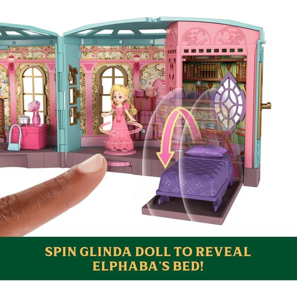 Mattel Universal Pictures’ Wicked So Popular Dorm Small Doll Playset with 3 Play Spaces & 9 Accessories, Inspired by the Movie