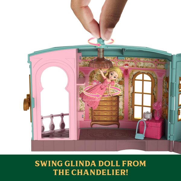 Mattel Universal Pictures’ Wicked So Popular Dorm Small Doll Playset with 3 Play Spaces & 9 Accessories, Inspired by the Movie