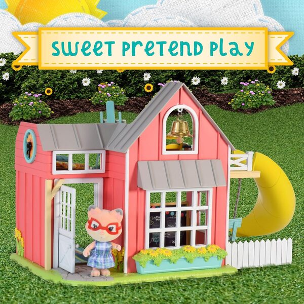 Honey Bee Acres Sunshine Meadow School Komplettset mit 21 Teilen und beflockter Miniatur