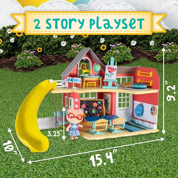 Honey Bee Acres Sunshine Meadow School Komplettset mit 21 Teilen und beflockter Miniatur
