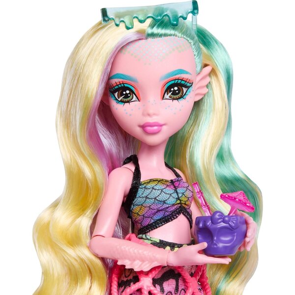 Monster High Lagoona Blue avec ensemble de collations à changement de couleur et accessoires alimentaires