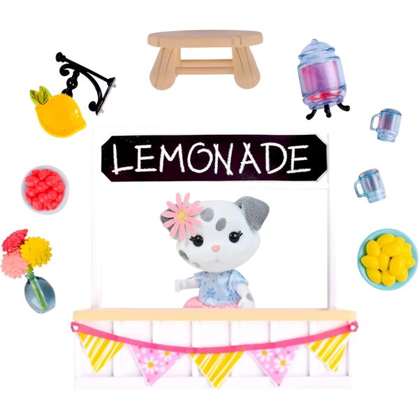 Honey Bee Acres complete set limonadekraam met gevlokte Mia-figuur 9-delig