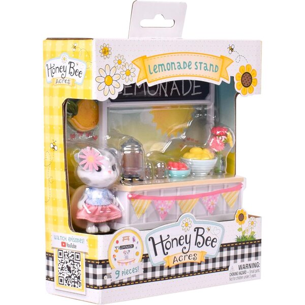 Honey Bee Acres complete set limonadekraam met gevlokte Mia-figuur 9-delig
