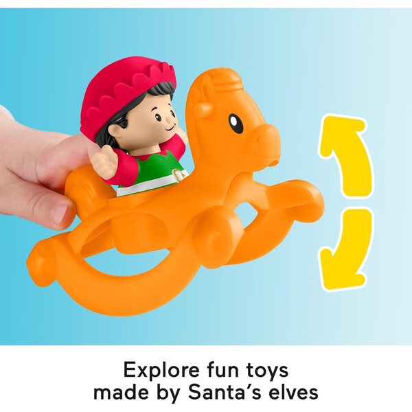 Fisher-Price Little People Weihnachtsset mit Weihnachtsmann, Elf und Rentier für Kinder ab 1 Jahr