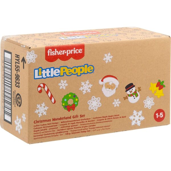 Fisher-Price Little People Weihnachtsset mit Weihnachtsmann, Elf und Rentier für Kinder ab 1 Jahr