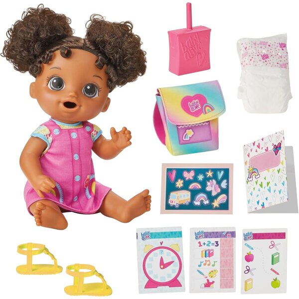 Baby Alive Time for School 12-Zoll-Puppe mit Schulzubehör für Kinder ab 3 Jahren