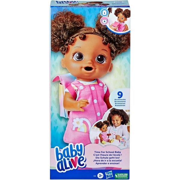 Baby Alive Time for School 12-Zoll-Puppe mit Schulzubehör für Kinder ab 3 Jahren