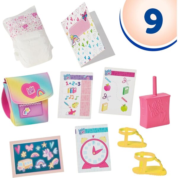 Baby Alive Time for School 12-Zoll-Puppe mit Schulzubehör für Kinder ab 3 Jahren
