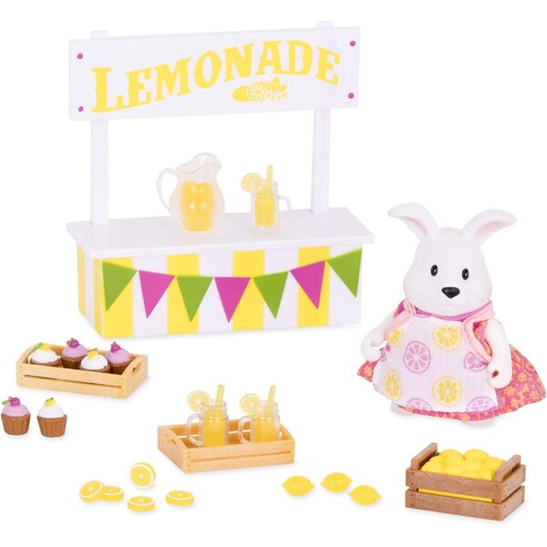 Li'l Woodzeez Lemonade Stand Sæt med kanin og tilbehør, Creative Game 3+