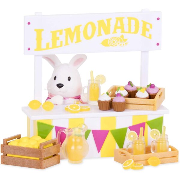 Li'l Woodzeez Support à limonade avec lapin et accessoires, jeu créatif 3+