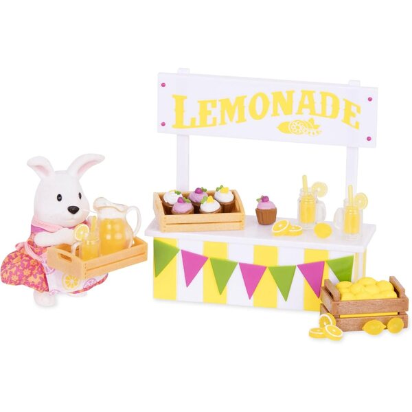 Li'l Woodzeez Support à limonade avec lapin et accessoires, jeu créatif 3+