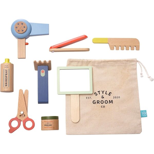 Style & Groom 9-teiliges Holzspielset für Kinderfriseursalon Manhattan Toy