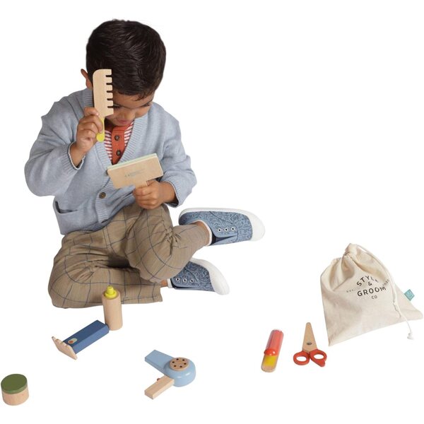 Style & Groom 9-teiliges Holzspielset für Kinderfriseursalon Manhattan Toy