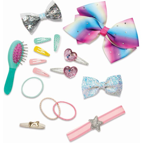 Aċċessorji tax-xagħar tal-Bniet Glitter Set għal Pupi ta '14-il pulzier u Tfal 3+ Snin