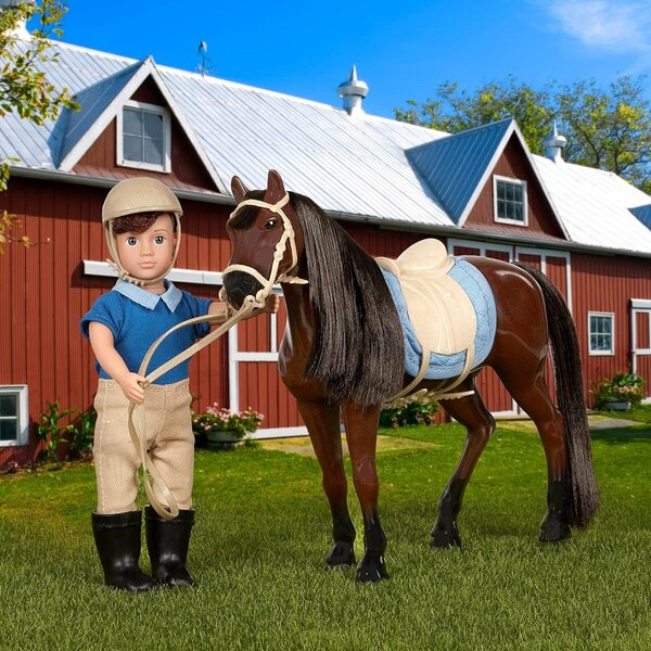 Lori Brian & Barnaby Mini ensemble bébé et cheval de 6 pouces avec accessoires pour enfants de 3 ans et plus